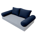 STYLE 1 Pillow & Bolster Cushion for Outdoor Indoor Daybed Porch Swing Bed Full Size | COVERS ONLY |