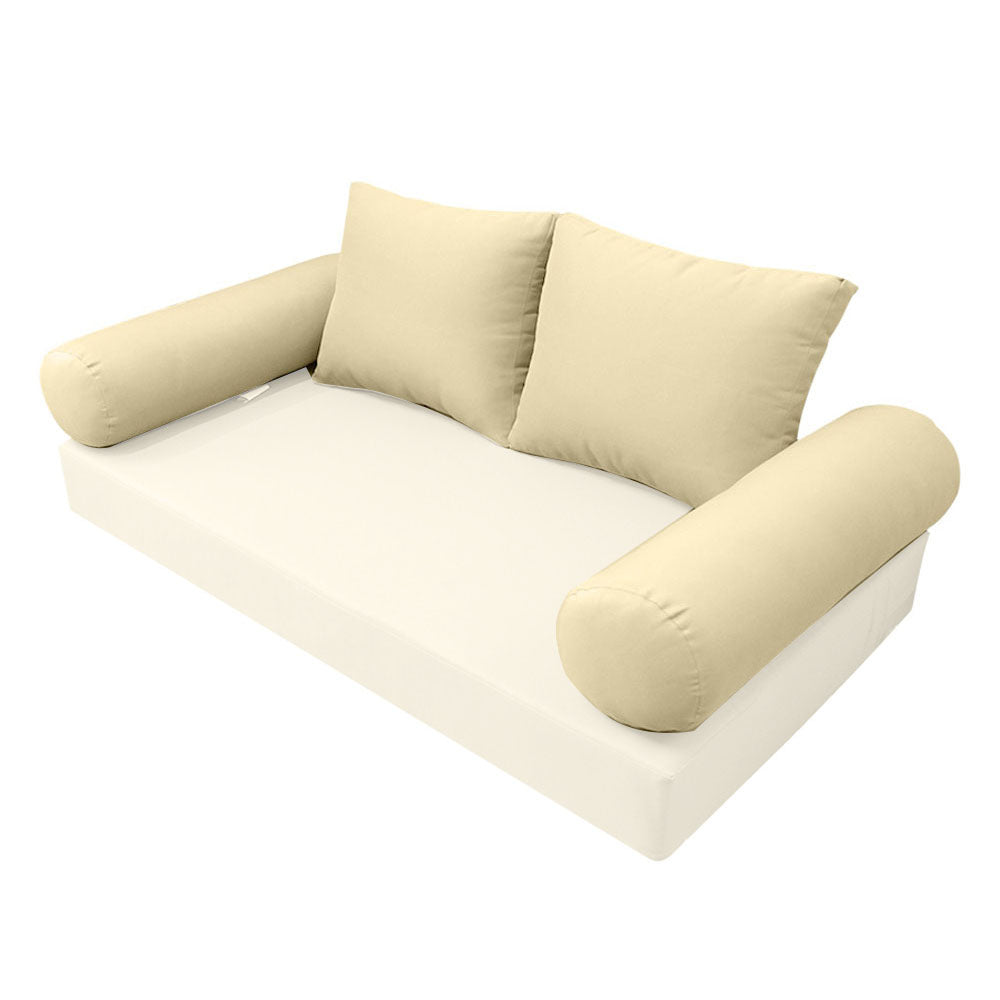 STYLE 1 Pillow & Bolster Cushion for Outdoor Indoor Daybed Porch Swing Bed Full Size | COVERS ONLY |