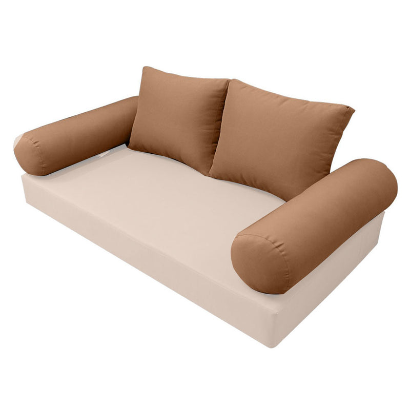 STYLE 1 Pillow & Bolster Cushion for Outdoor Indoor Daybed Porch Swing Bed Full Size | COVERS ONLY |