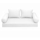 STYLE 1 - Mattress & Pillow Bolster Cushion for Outdoor Indoor Daybed Porch Swing Bed Crib Size | COVERS ONLY |