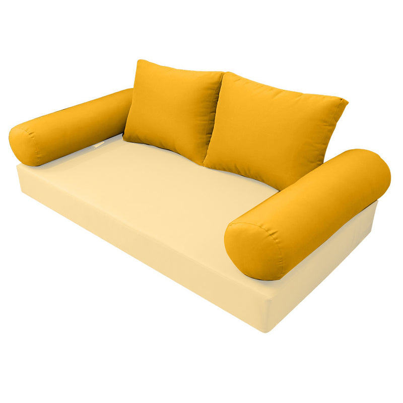 STYLE 1 Pillow & Bolster Cushion for Outdoor Indoor Daybed Porch Swing Bed Twin Size | COVERS ONLY |