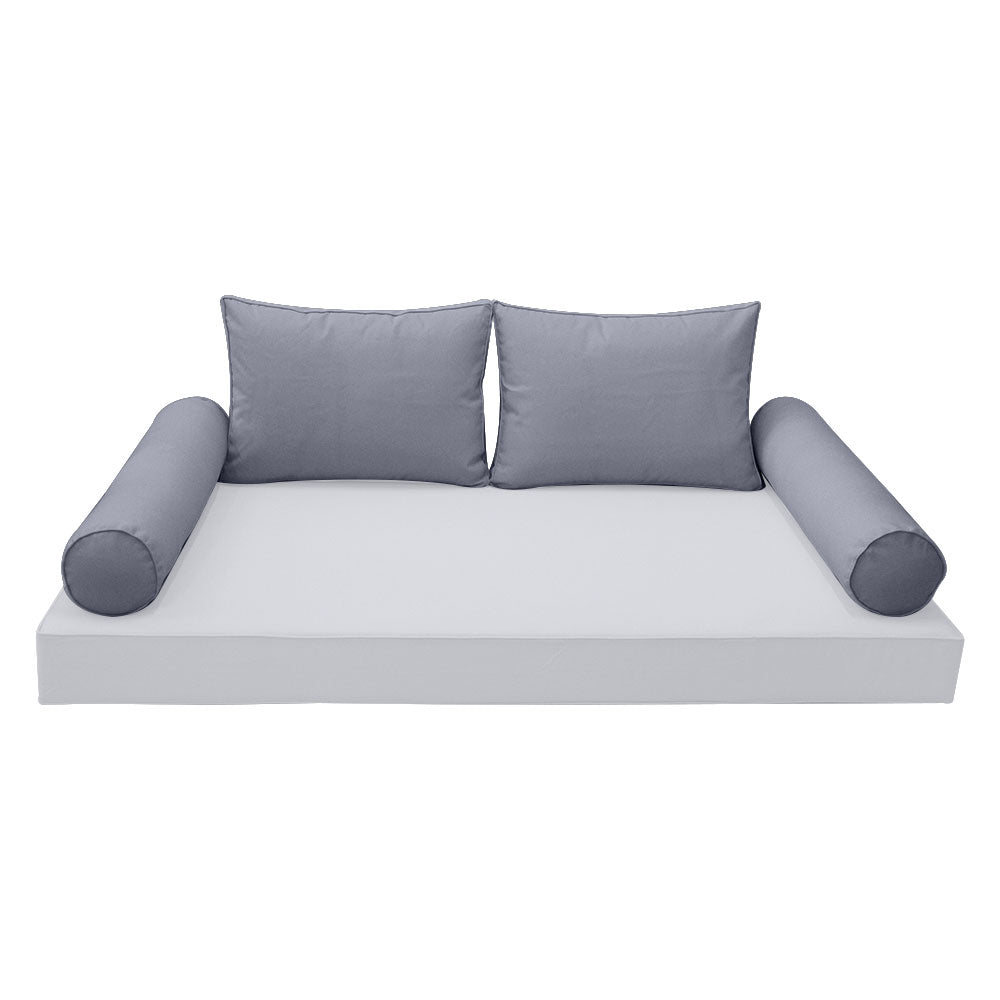 STYLE 1 Pillow & Bolster Cushion for Outdoor Indoor Daybed Porch Swing Bed Full Size | COVERS ONLY |