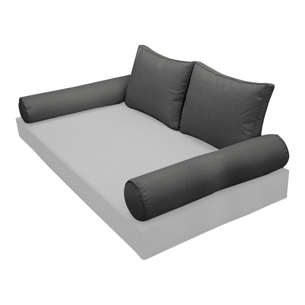 STYLE 1 Pillow & Bolster Cushion for Outdoor Indoor Daybed Porch Swing Bed Full Size | COVERS ONLY |