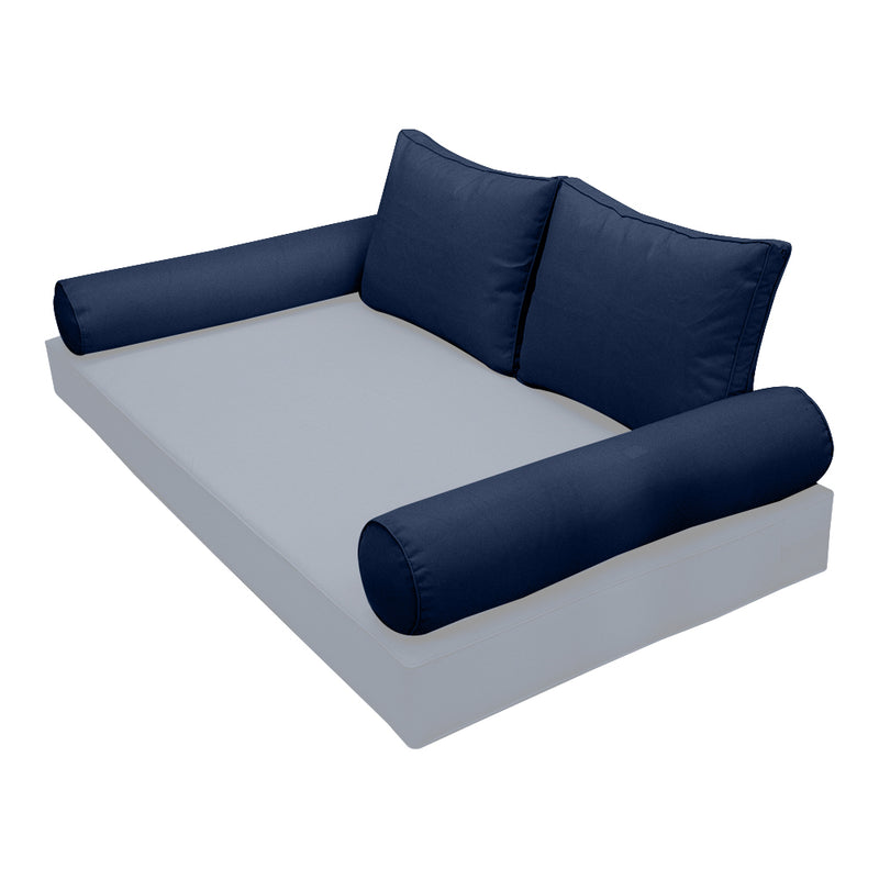 STYLE 1 Pillow & Bolster Cushion for Outdoor Indoor Daybed Porch Swing Bed Queen Size | COVERS ONLY |