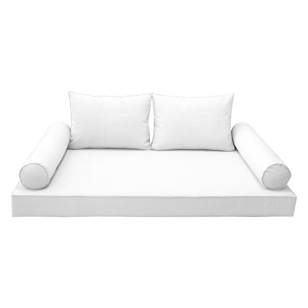 STYLE 1 - Mattress & Pillow Bolster Cushion Cover and Insert for Outdoor Indoor Daybed Porch Swing Bed Crib Size