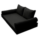 STYLE 1 - Mattress & Pillow Bolster Cushion for Outdoor Indoor Daybed Porch Swing Bed Crib Size | COVERS ONLY |