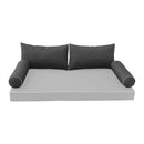 STYLE 2 Pillow & Bolster Cushion for Outdoor Indoor Daybed Porch Swing Bed Queen Size | COVERS ONLY |