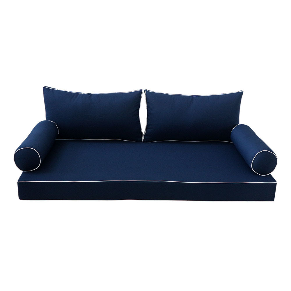 STYLE 2 - Mattress & Pillow Bolster Cushion Cover and Insert for Outdoor Indoor Daybed Porch Swing Bed Crib Size