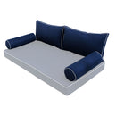 STYLE 2 - Pillow & Bolster Cushion for Outdoor Indoor Daybed Porch Swing Bed Crib Size | COVERS ONLY |