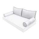 STYLE 2 - Pillow & Bolster Cushion for Outdoor Indoor Daybed Porch Swing Bed Crib Size | COVERS ONLY |