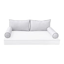 STYLE 2 - Pillow & Bolster Cushion for Outdoor Indoor Daybed Porch Swing Bed Crib Size | COVERS ONLY |