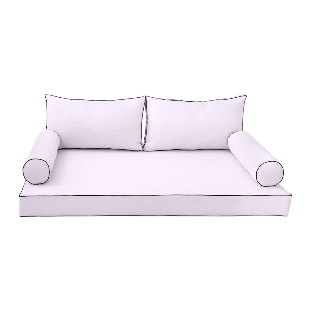 STYLE 2 - Mattress & Pillow Bolster Cushion Cover and Insert for Outdoor Indoor Daybed Porch Swing Bed Twin-XL Size