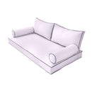 STYLE 2 - Mattress & Pillow Bolster Cushion for Outdoor Indoor Daybed Porch Swing Bed Twin-XL Size | COVERS ONLY |