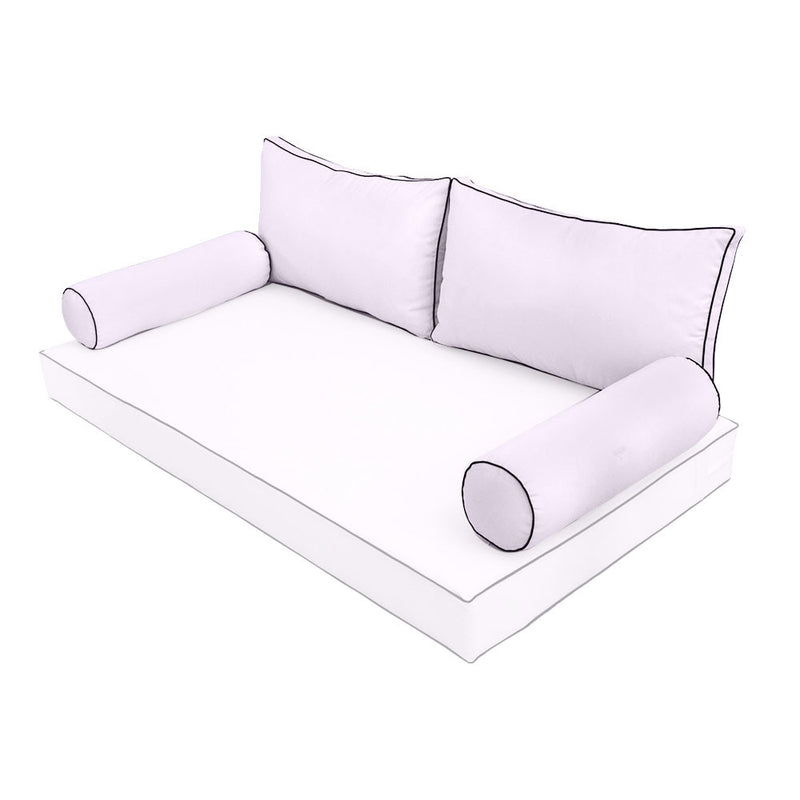 STYLE 2 Pillow & Bolster Cushion for Outdoor Indoor Daybed Porch Swing Bed Full Size | COVERS ONLY |