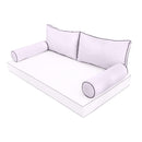 STYLE 2 Pillow & Bolster Cushion for Outdoor Indoor Daybed Porch Swing Bed Queen Size | COVERS ONLY |