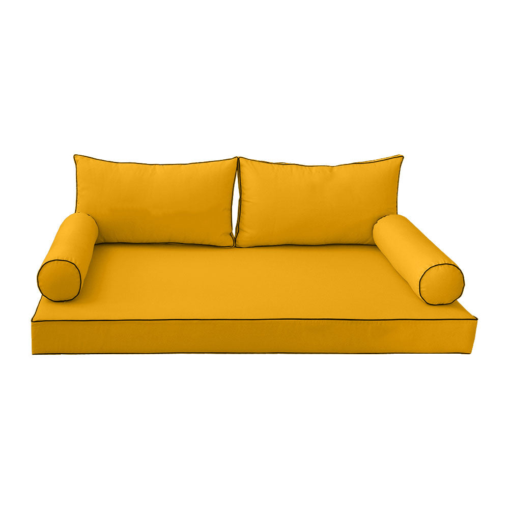 STYLE 2 - Mattress & Pillow Bolster Cushion Cover and Insert for Outdoor Indoor Daybed Porch Swing Bed Crib Size