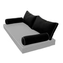 STYLE 2 Pillow & Bolster Cushion for Outdoor Indoor Daybed Porch Swing Bed Twin Size | COVERS ONLY |