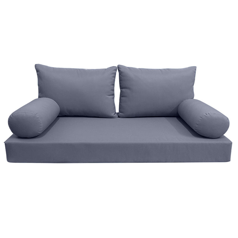 STYLE 2 - Mattress & Pillow Bolster Cushion Cover and Insert for Outdoor Indoor Daybed Porch Swing Bed Twin-XL Size