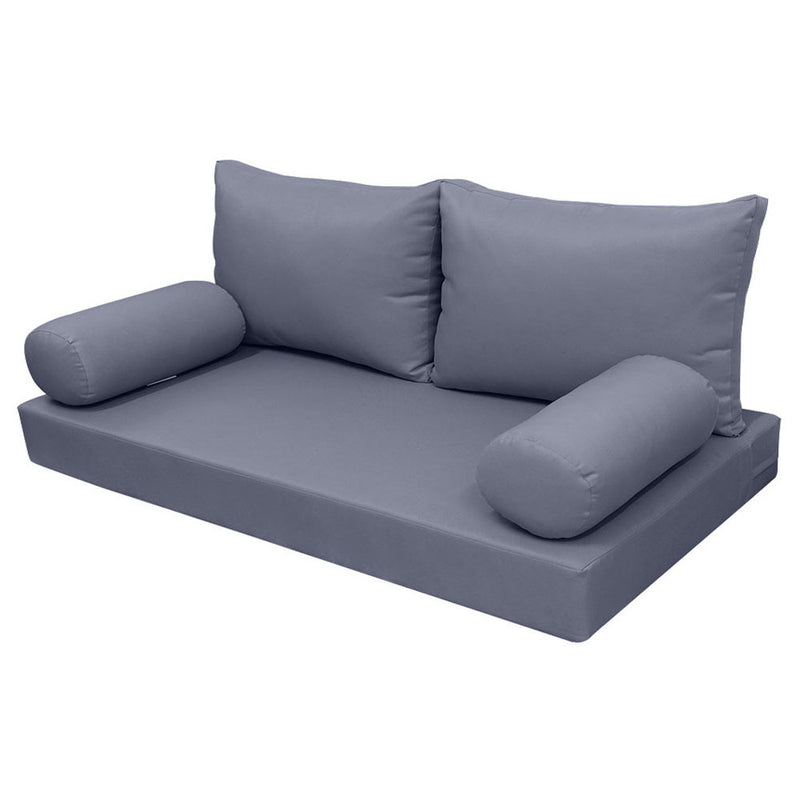 STYLE 2 - Mattress & Pillow Bolster Cushion for Outdoor Indoor Daybed Porch Swing Bed Full Size | COVERS ONLY |