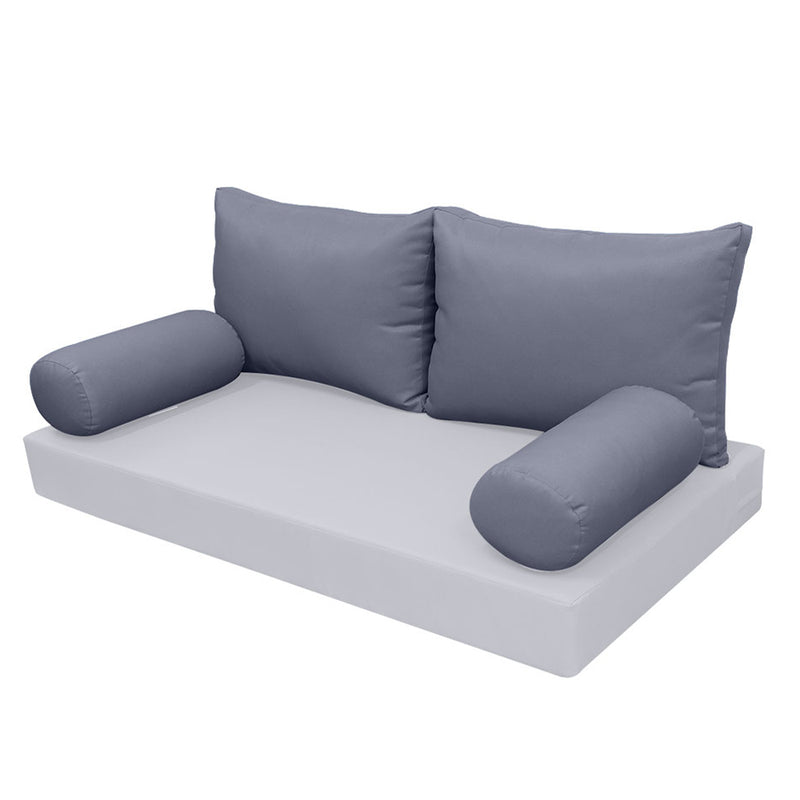 STYLE 2 Pillow & Bolster Cushion for Outdoor Indoor Daybed Porch Swing Bed Full Size | COVERS ONLY |