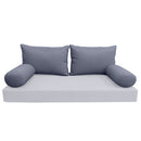 STYLE 2 Pillow & Bolster Cushion for Outdoor Indoor Daybed Porch Swing Bed Full Size | COVERS ONLY |