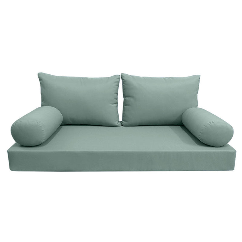 STYLE 2 - Mattress & Pillow Bolster Cushion for Outdoor Indoor Daybed Porch Swing Bed Crib Size | COVERS ONLY |