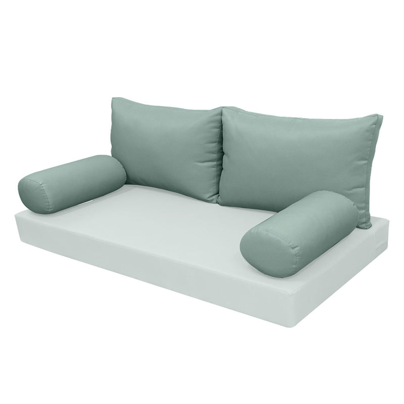 STYLE 2 Pillow & Bolster Cushion for Outdoor Indoor Daybed Porch Swing Bed Full Size | COVERS ONLY |