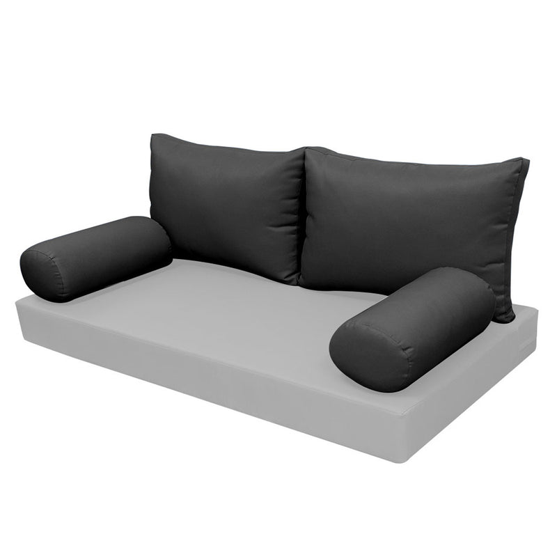 STYLE 2 - Pillow & Bolster Cushion for Outdoor Indoor Daybed Porch Swing Bed Crib Size | COVERS ONLY |
