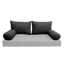 STYLE 2 Pillow & Bolster Cushion for Outdoor Indoor Daybed Porch Swing Bed Queen Size | COVERS ONLY |