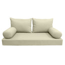 STYLE 2 - Mattress & Pillow Bolster Cushion for Outdoor Indoor Daybed Porch Swing Bed Twin Size | COVERS ONLY |