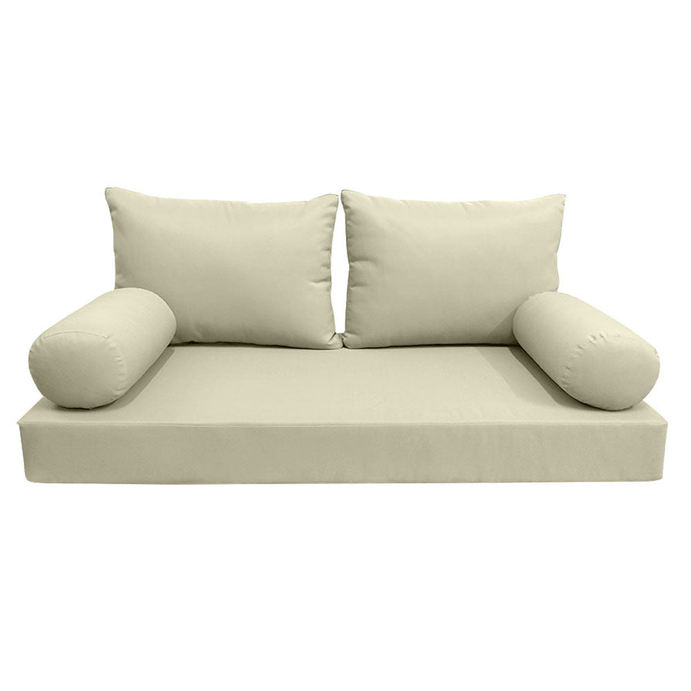 STYLE 2 - Mattress & Pillow Bolster Cushion Cover and Insert for Outdoor Indoor Daybed Porch Swing Bed Twin-XL Size