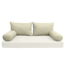STYLE 2 Pillow & Bolster Cushion for Outdoor Indoor Daybed Porch Swing Bed Queen Size | COVERS ONLY |
