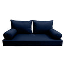 STYLE 2 - Mattress & Pillow Bolster Cushion for Outdoor Indoor Daybed Porch Swing Bed Crib Size | COVERS ONLY |