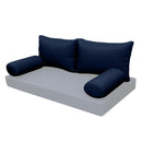 STYLE 2 - Pillow & Bolster Cushion for Outdoor Indoor Daybed Porch Swing Bed Crib Size | COVERS ONLY |