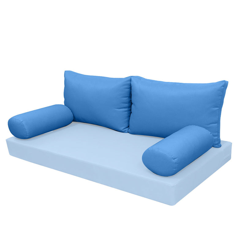 STYLE 2 Pillow & Bolster Cushion for Outdoor Indoor Daybed Porch Swing Bed Full Size | COVERS ONLY |