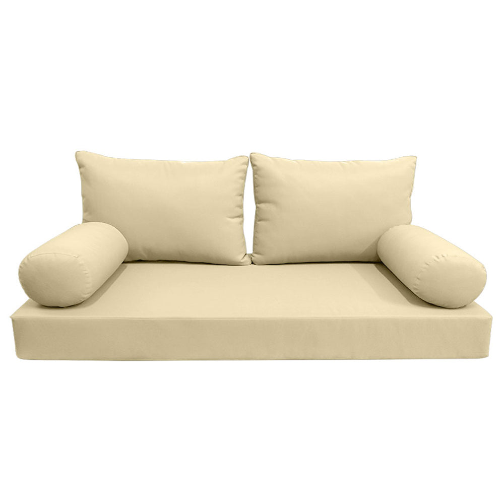 STYLE 2 - Mattress & Pillow Bolster Cushion Cover and Insert for Outdoor Indoor Daybed Porch Swing Bed Crib Size