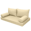 STYLE 2 - Mattress & Pillow Bolster Cushion for Outdoor Indoor Daybed Porch Swing Bed Queen Size | COVERS ONLY |