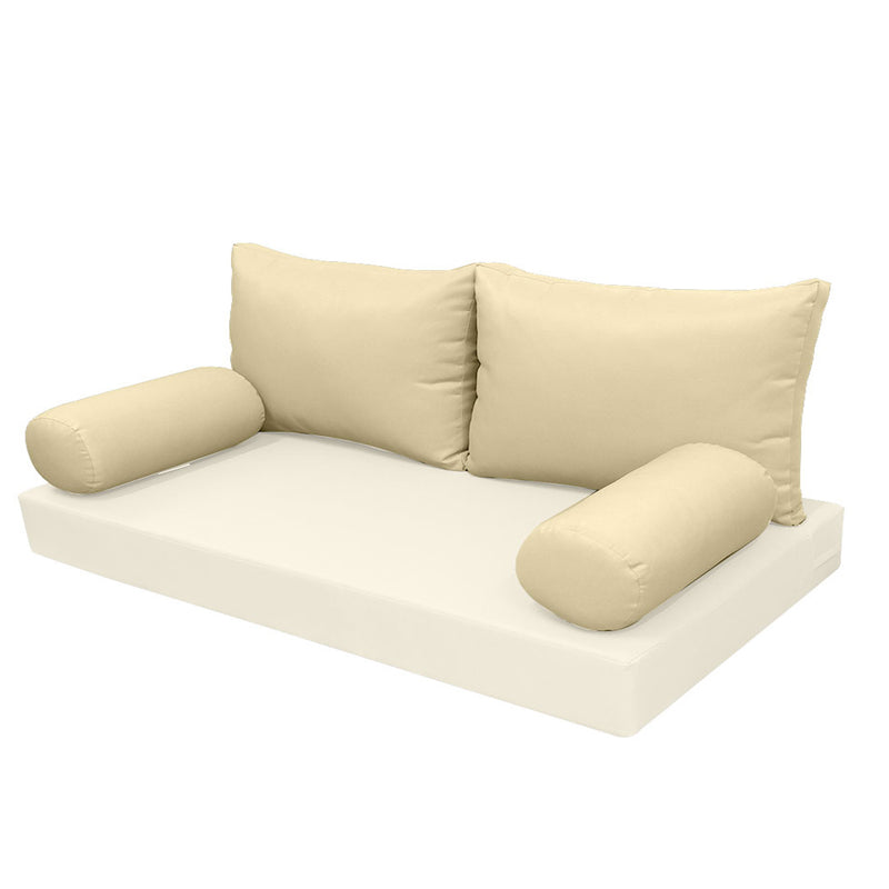 STYLE 2 Pillow & Bolster Cushion for Outdoor Indoor Daybed Porch Swing Bed Full Size | COVERS ONLY |