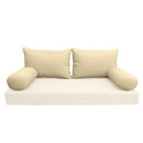 STYLE 2 Pillow & Bolster Cushion for Outdoor Indoor Daybed Porch Swing Bed Twin Size | COVERS ONLY |