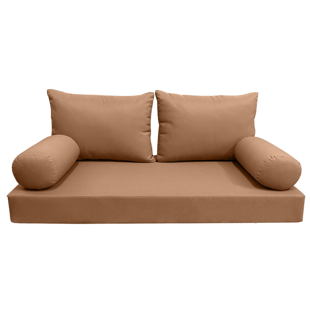 STYLE 2 - Mattress & Pillow Bolster Cushion Cover and Insert for Outdoor Indoor Daybed Porch Swing Bed Twin-XL Size