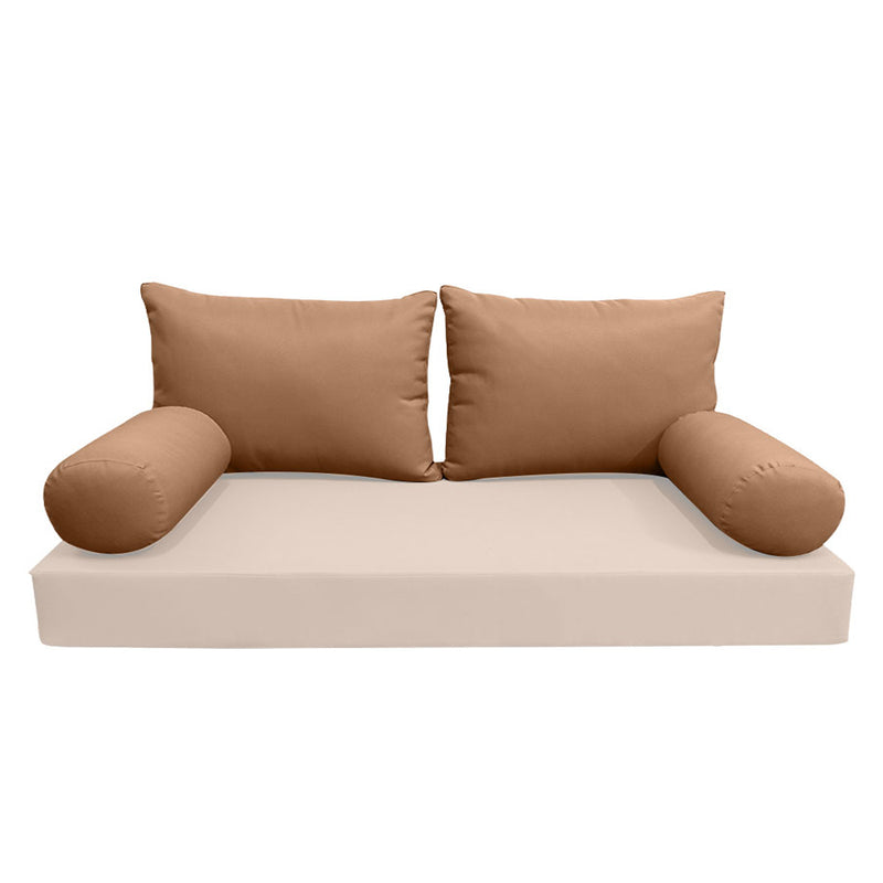 STYLE 2 - Pillow & Bolster Cushion for Outdoor Indoor Daybed Porch Swing Bed Crib Size | COVERS ONLY |