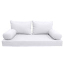STYLE 2 - Mattress & Pillow Bolster Cushion for Outdoor Indoor Daybed Porch Swing Bed Queen Size | COVERS ONLY |