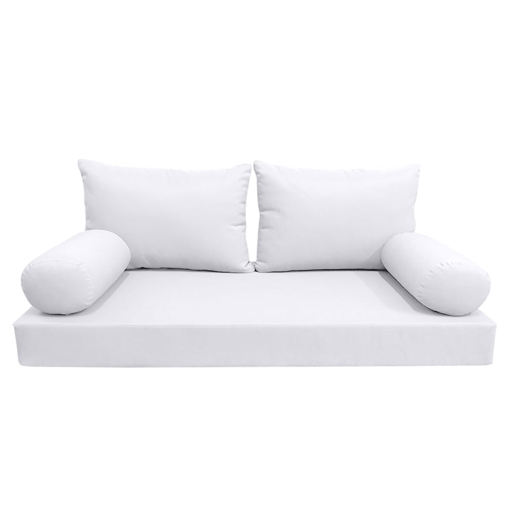 STYLE 2 - Mattress & Pillow Bolster Cushion Cover and Insert for Outdoor Indoor Daybed Porch Swing Bed Twin-XL Size