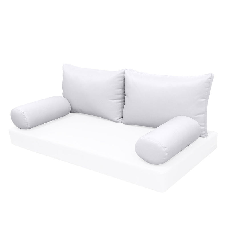 STYLE 2 Pillow & Bolster Cushion for Outdoor Indoor Daybed Porch Swing Bed Full Size | COVERS ONLY |