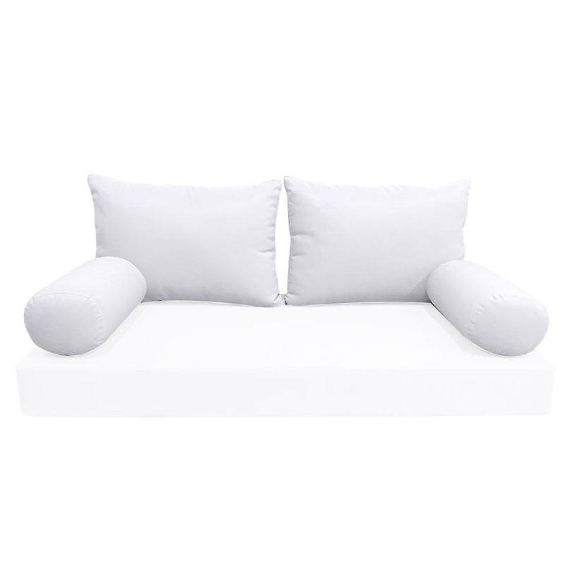 STYLE 2 - Pillow & Bolster Cushion for Outdoor Indoor Daybed Porch Swing Bed Crib Size | COVERS ONLY |
