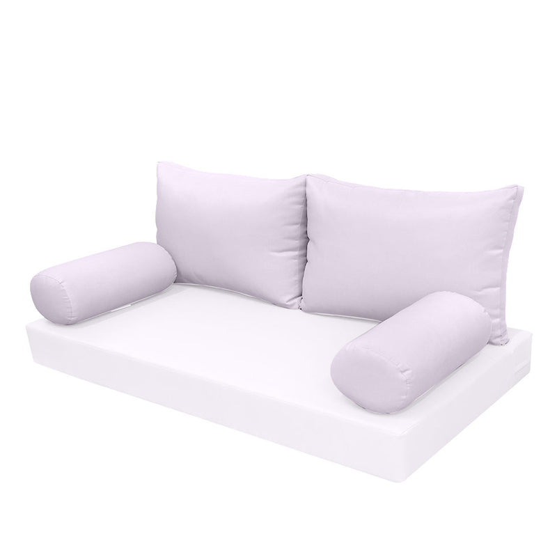 STYLE 2 Pillow & Bolster Cushion for Outdoor Indoor Daybed Porch Swing Bed Full Size | COVERS ONLY |