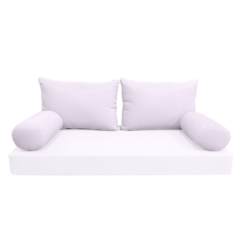 STYLE 2 Pillow & Bolster Cushion for Outdoor Indoor Daybed Porch Swing Bed Full Size | COVERS ONLY |