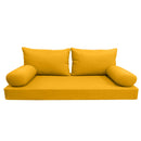 STYLE 2 - Mattress & Pillow Bolster Cushion for Outdoor Indoor Daybed Porch Swing Bed Twin Size | COVERS ONLY |