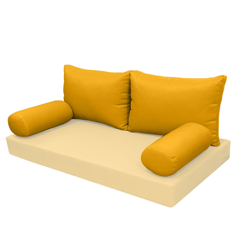 STYLE 2 Pillow & Bolster Cushion for Outdoor Indoor Daybed Porch Swing Bed Full Size | COVERS ONLY |