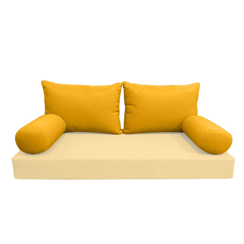 STYLE 2 Pillow & Bolster Cushion for Outdoor Indoor Daybed Porch Swing Bed Full Size | COVERS ONLY |